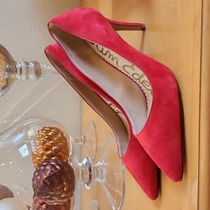 Flawless! Sam Edelman Tristan Red Suede Leather Heels size 7